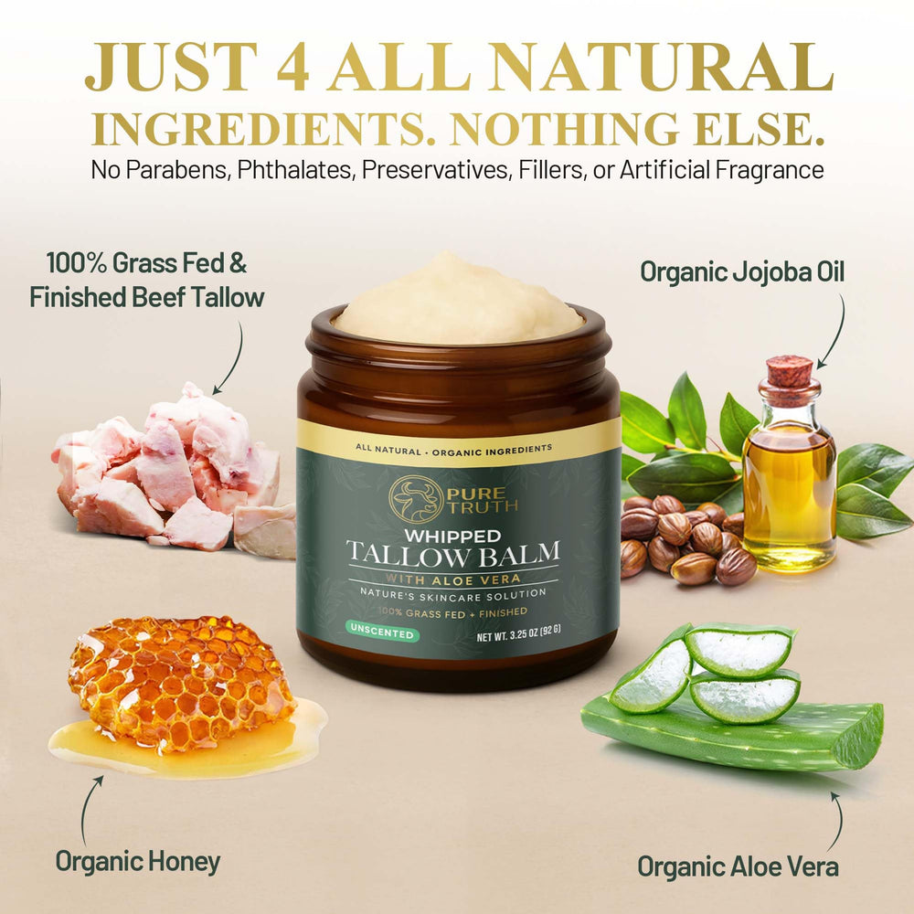 Pure Truth unscented balm packaging highlights clean, natural skin care.