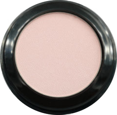 Pure Ziva Seashell light pink opaque matte pressed powder compact shows smooth finish.