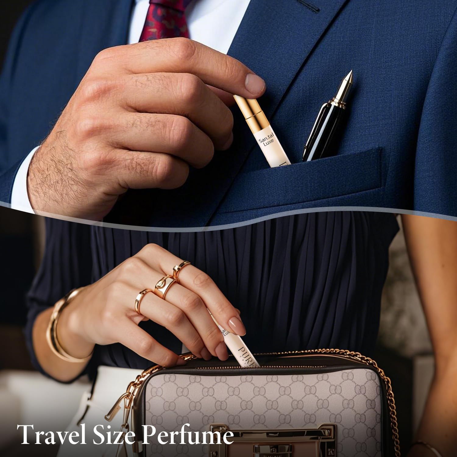 PUREAMOR Travel Set packaging highlighting compact, on-the-go fragrance companion