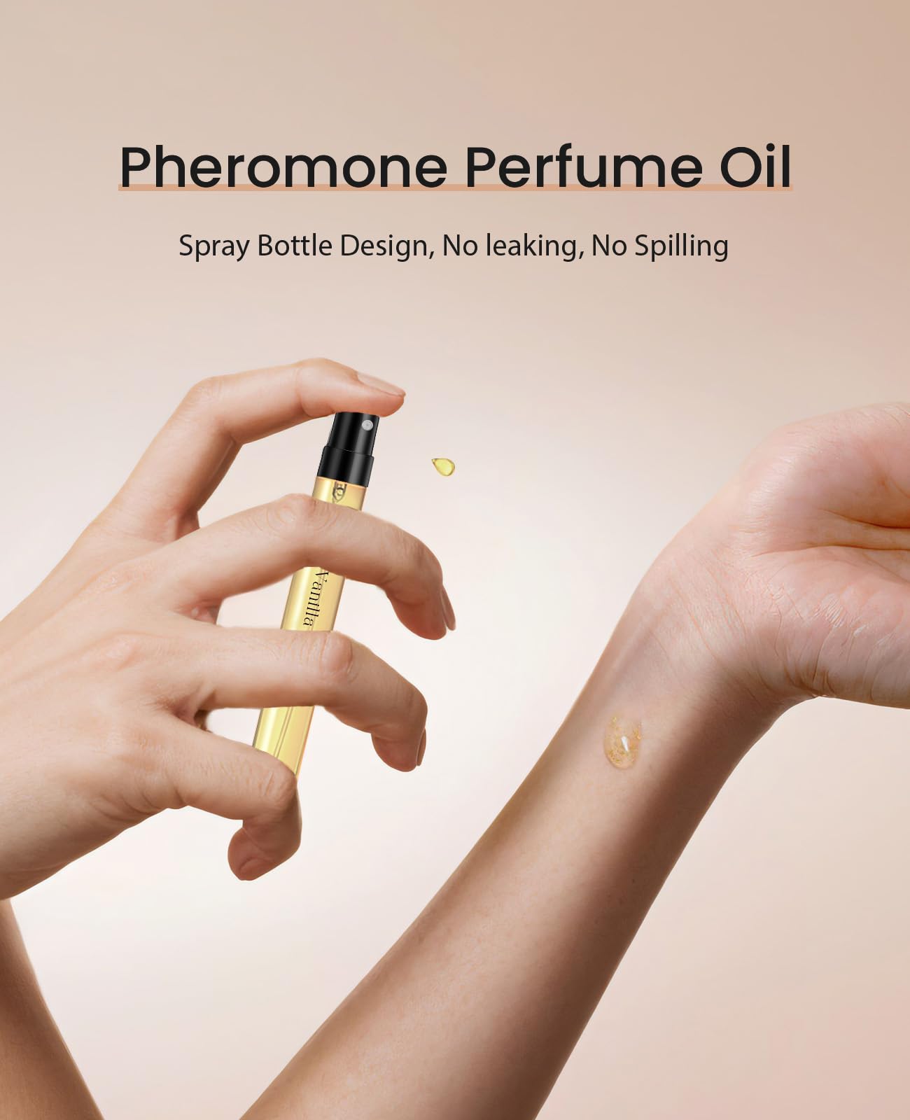 PUREAMOR Vanilla Cream cap detail preserves fragrance for consistent use.
