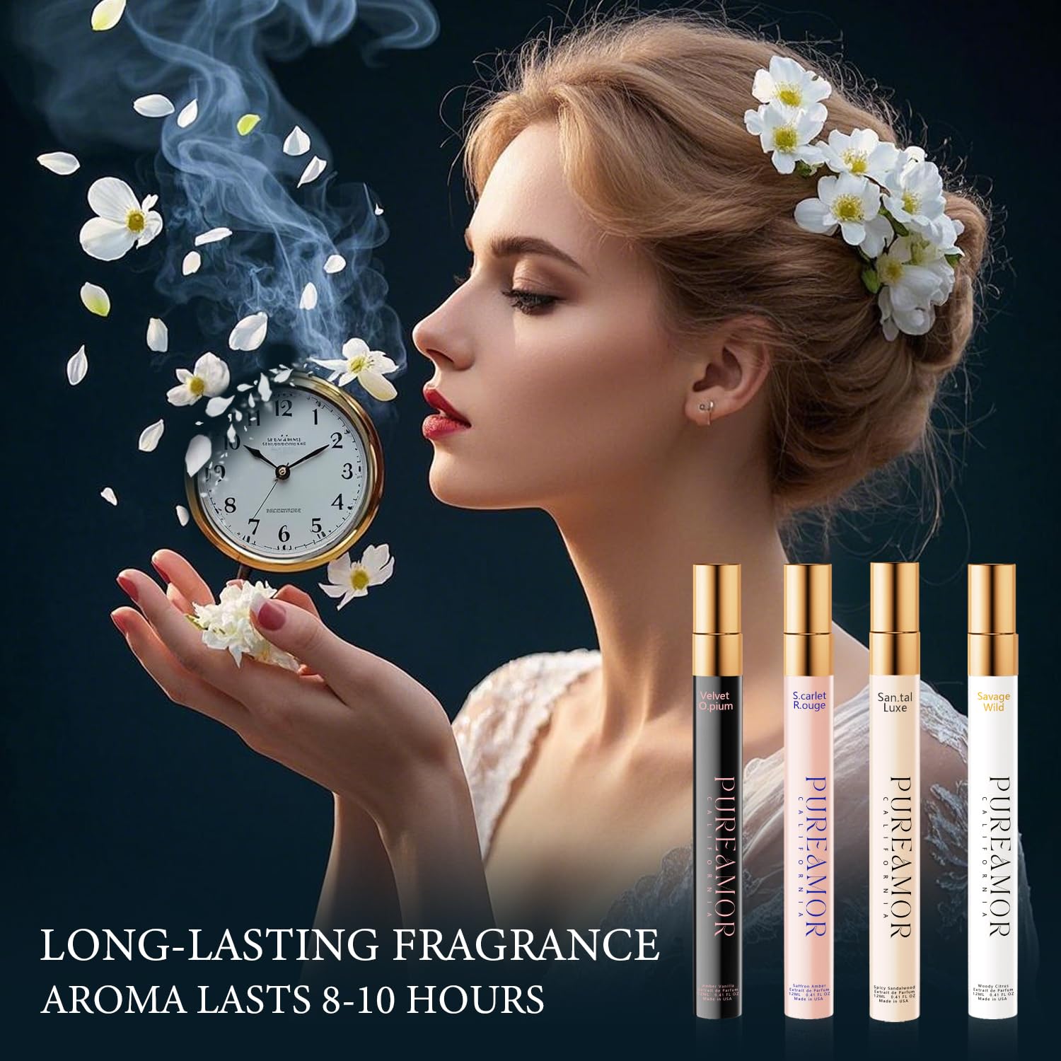 PUREAMOR Woody Citrus bottle with fresh bergamot notes for daytime outings