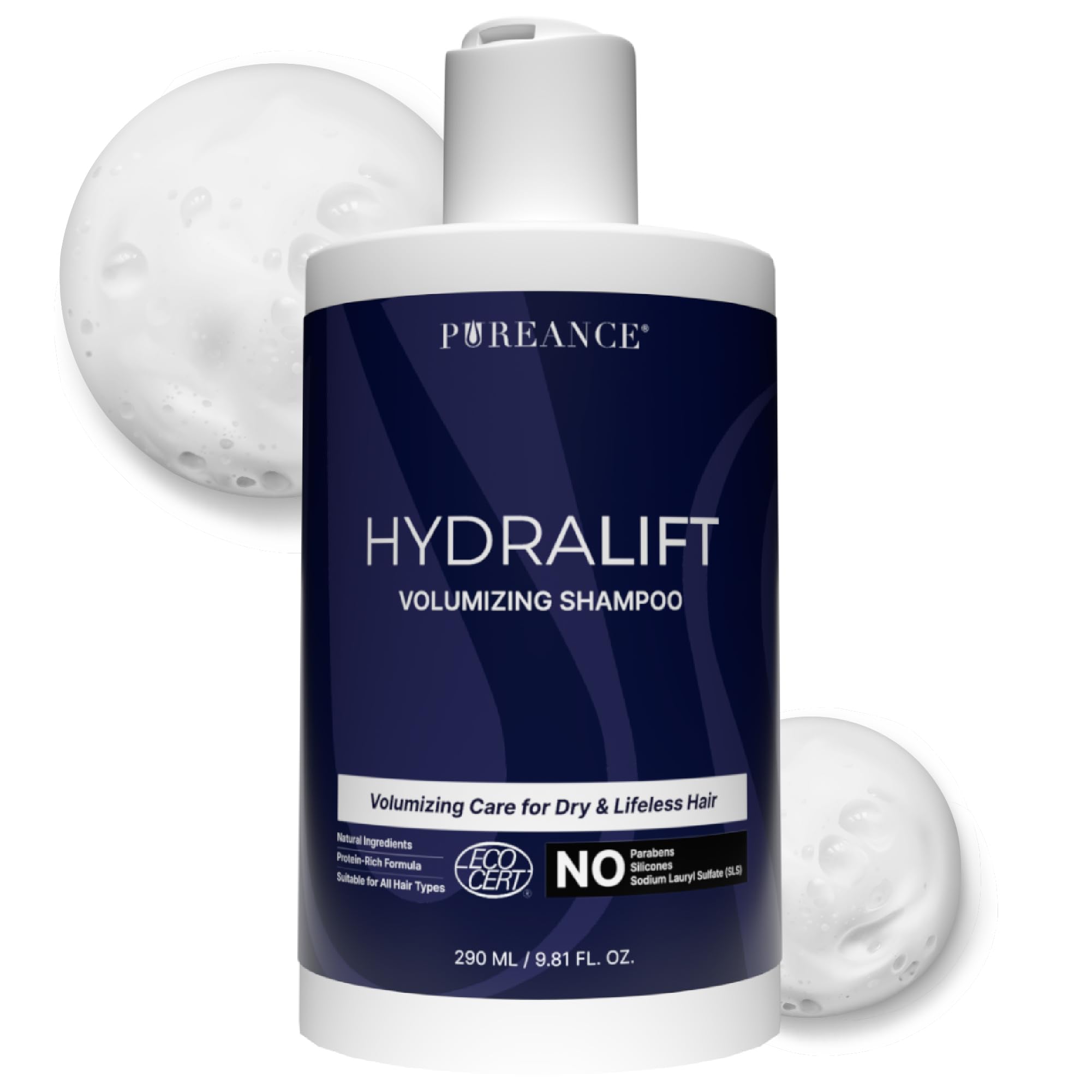Pureance Hydralift bottle pour for easy application and premium care.
