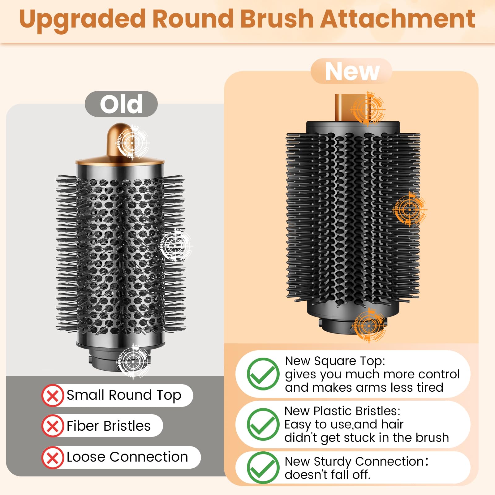 PUREGUST soft bristle round brush glides through hair without snagging