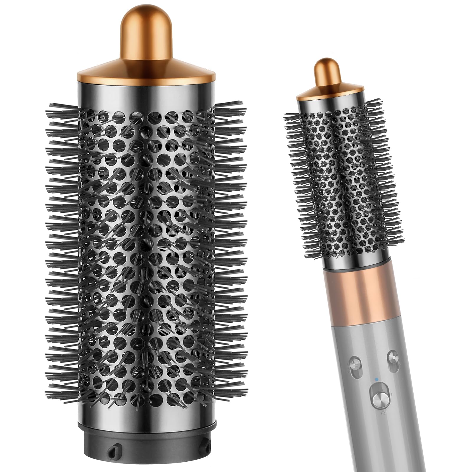 PUREGUST round brush attachment for Dyson Airwrap in gold enables smoother styling
