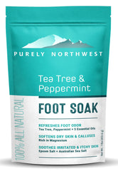 Purely Northwest: remojo de pies con árbol de té para relajación y cuidado diario.