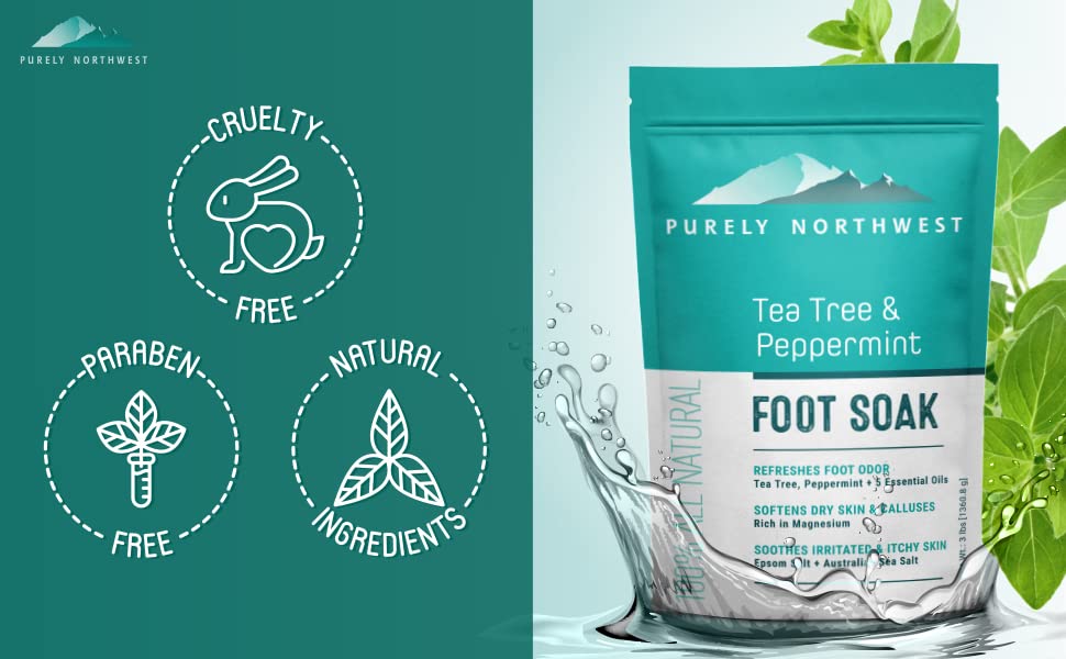 Purely Northwest tea tree soak for minor irritation support.