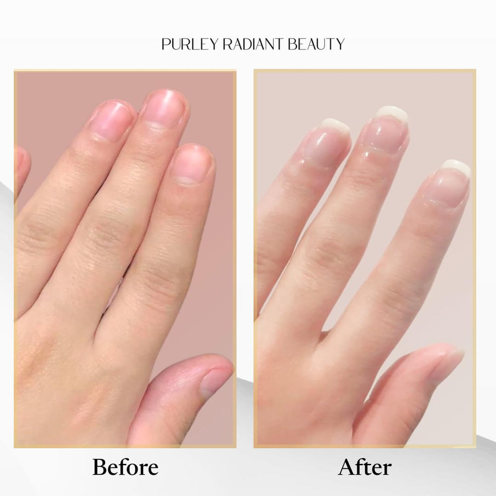 Envase compacto de Purely Radiant que cabe en cualquier bolso.