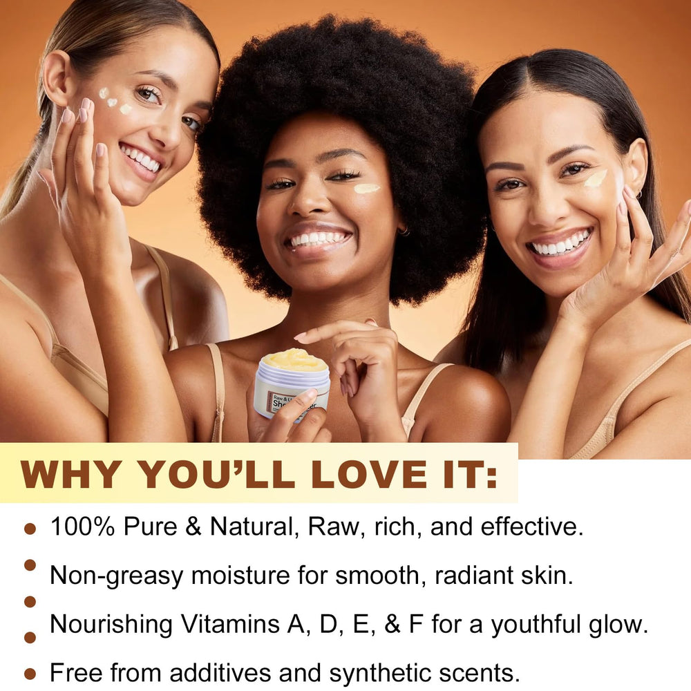 Pure Natura Raw Shea Butter applied to hands for moisturized skin.