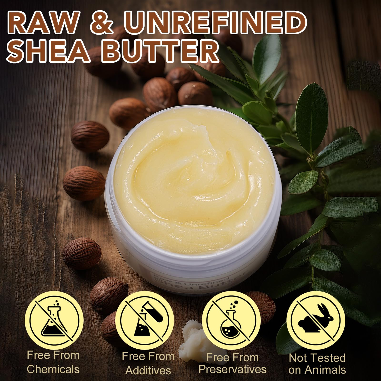 Vitamin-rich shea butter nourishes hair and scalp for shine.