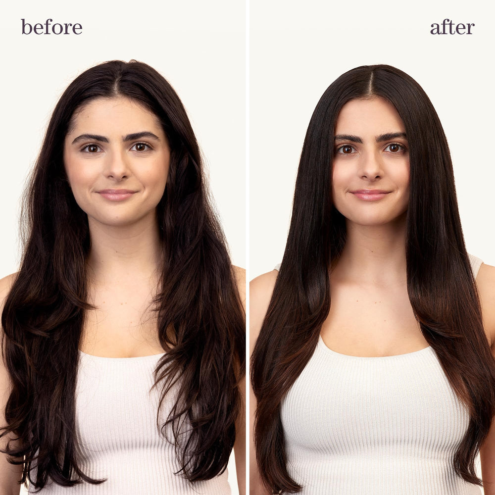 Pureology acabado natural con brillo suave en el cabello.