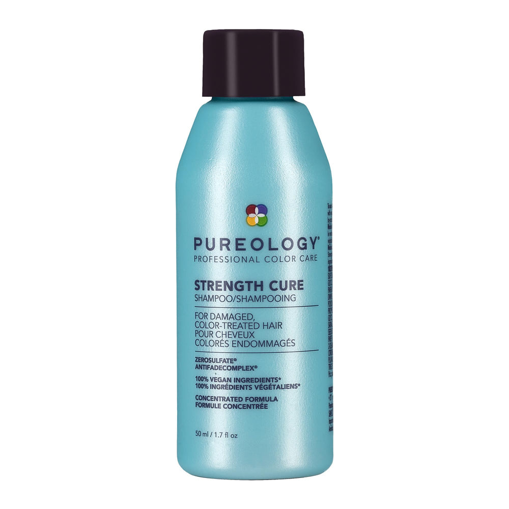 Pureology Fortalece y Cura champú en botella para cabello dañado.