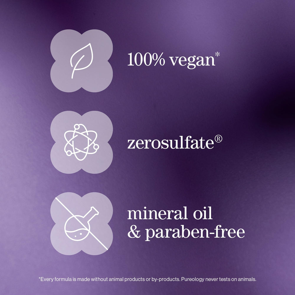 Producto de viaje Pureology Hydrate junto a una maleta para viajar.