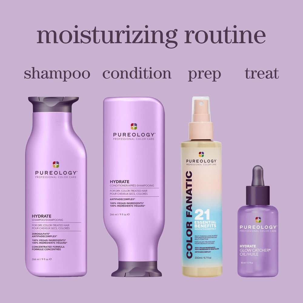 Pureology Hydrate Conditioner soft, hydrated hair demonstrating lasting moisture