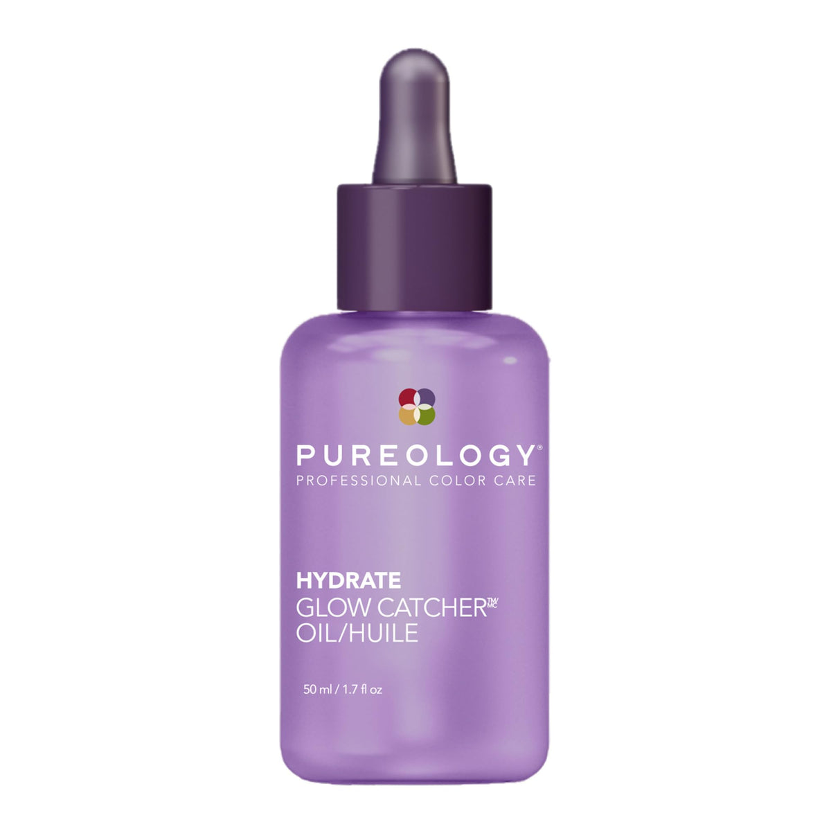 Pureology Hydrate Glow Catcher Oil bottle close-up for hydration and shine.