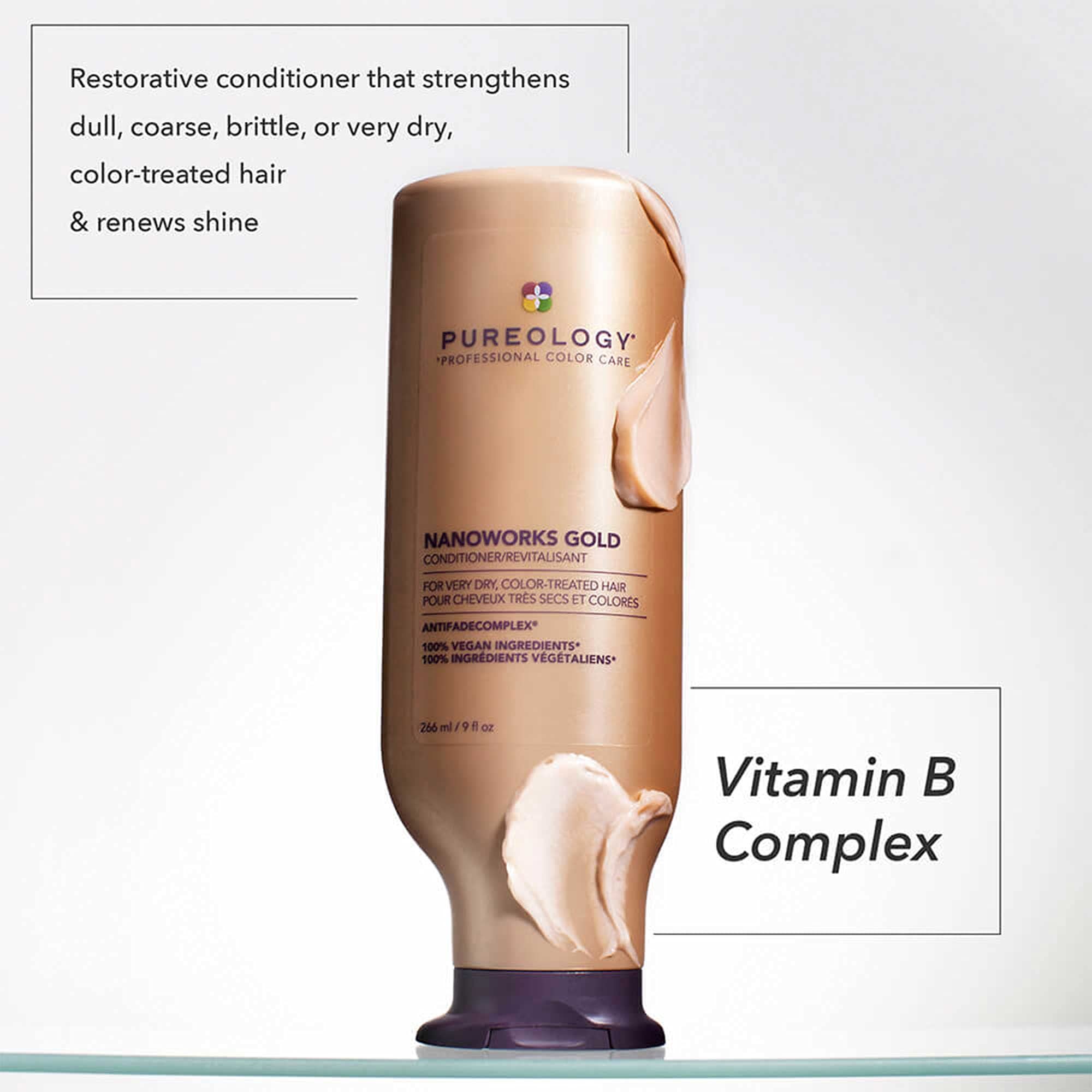 Close-up of Keravis and Golden Marula Oil ingredients in Nanoworks Gold