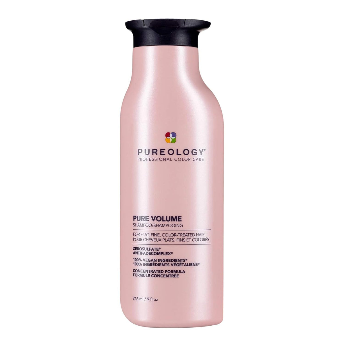 Pureology Pure Volume bottle showing color-safe, body-boosting shampoo.