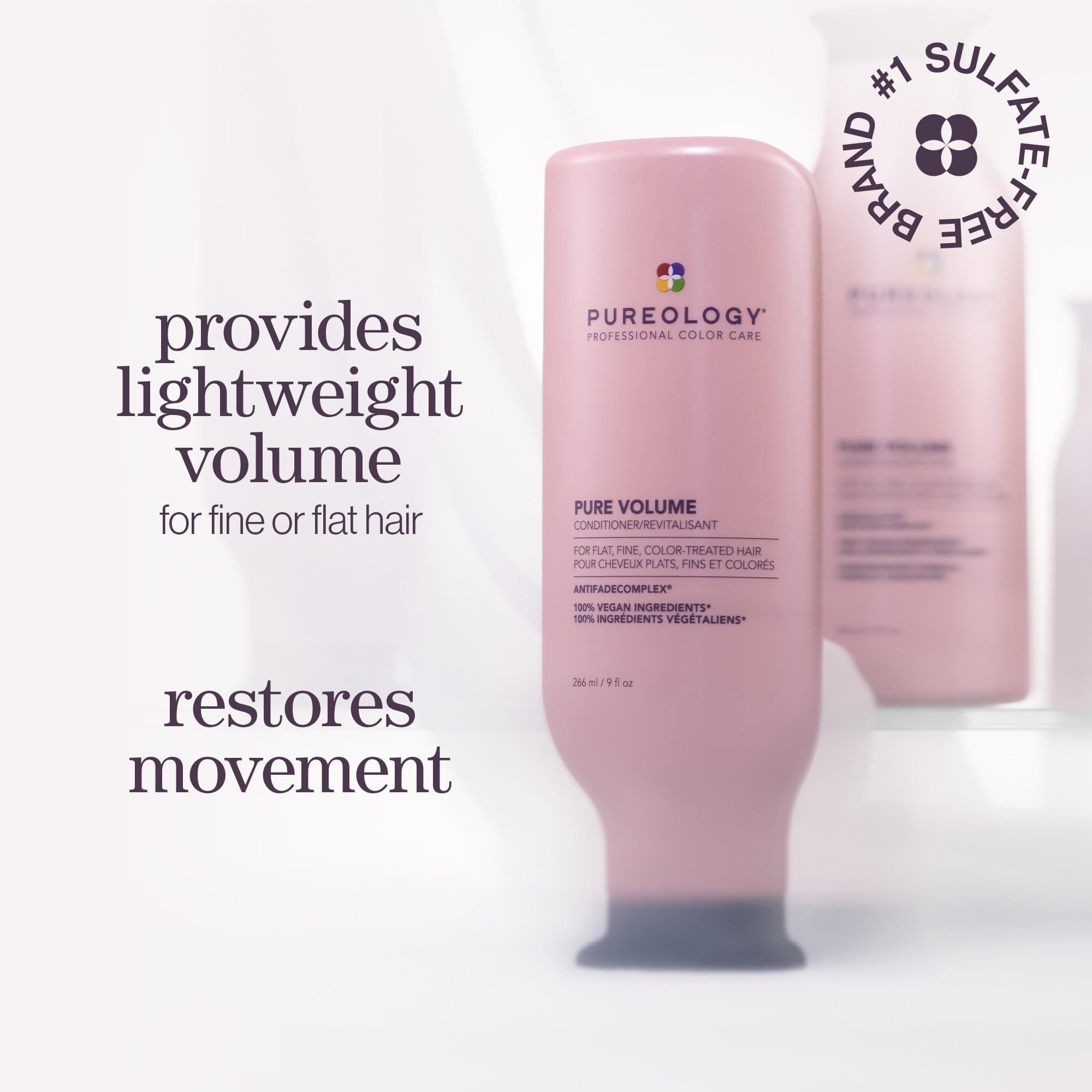Pureology Pure Volume Conditioner pour demonstrates easy distribution for quick styling