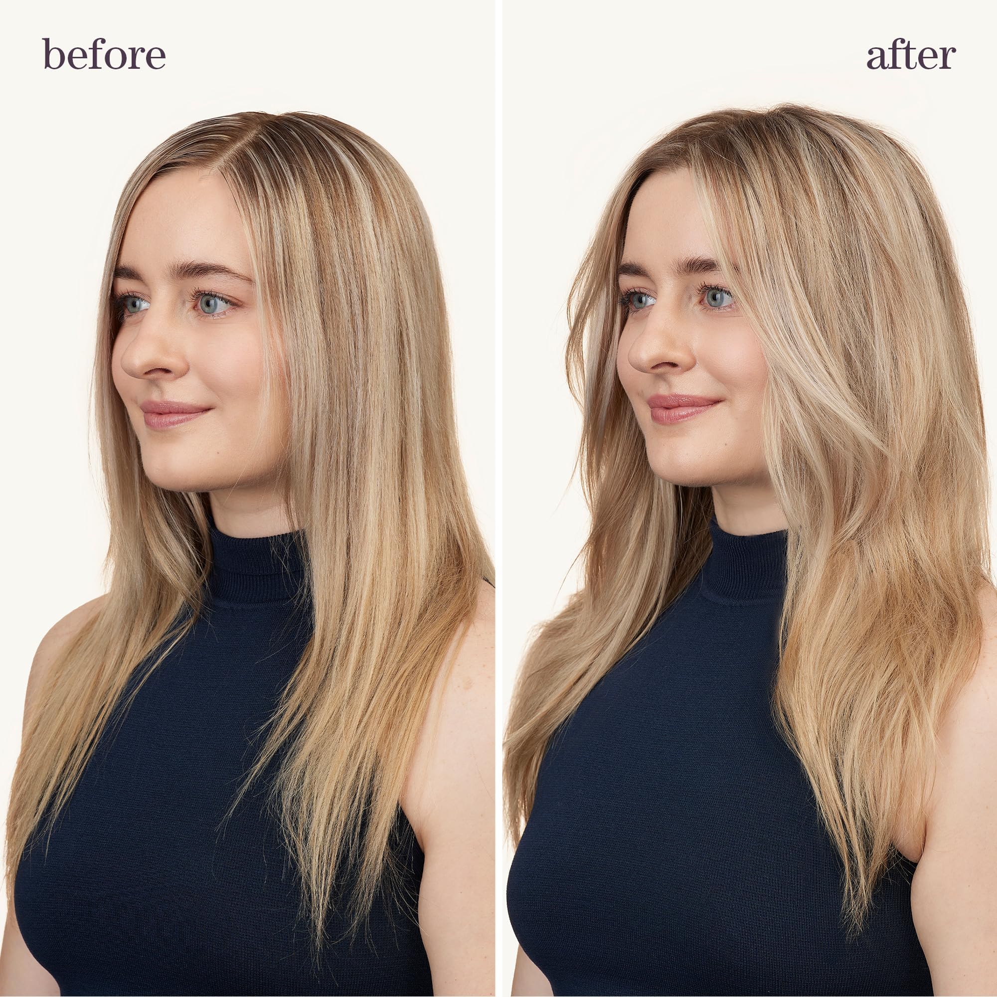 Pureology Shine Bright Taming Serum on styled hair delivering natural looking shine