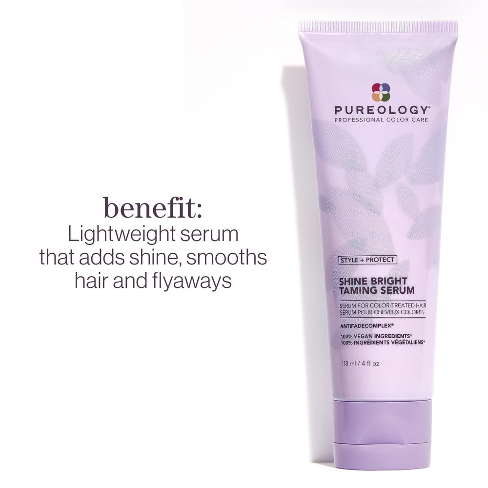 Pureology Shine Bright Taming Serum bottle pump enables precise pea-sized application