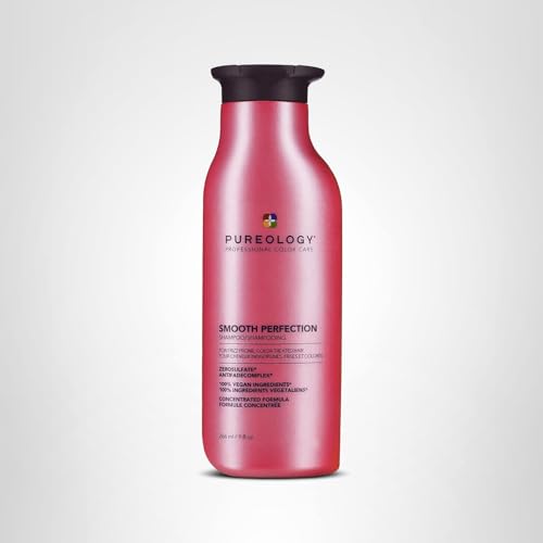 Pureology Smooth Perfection Shampoo includes UV protection note.