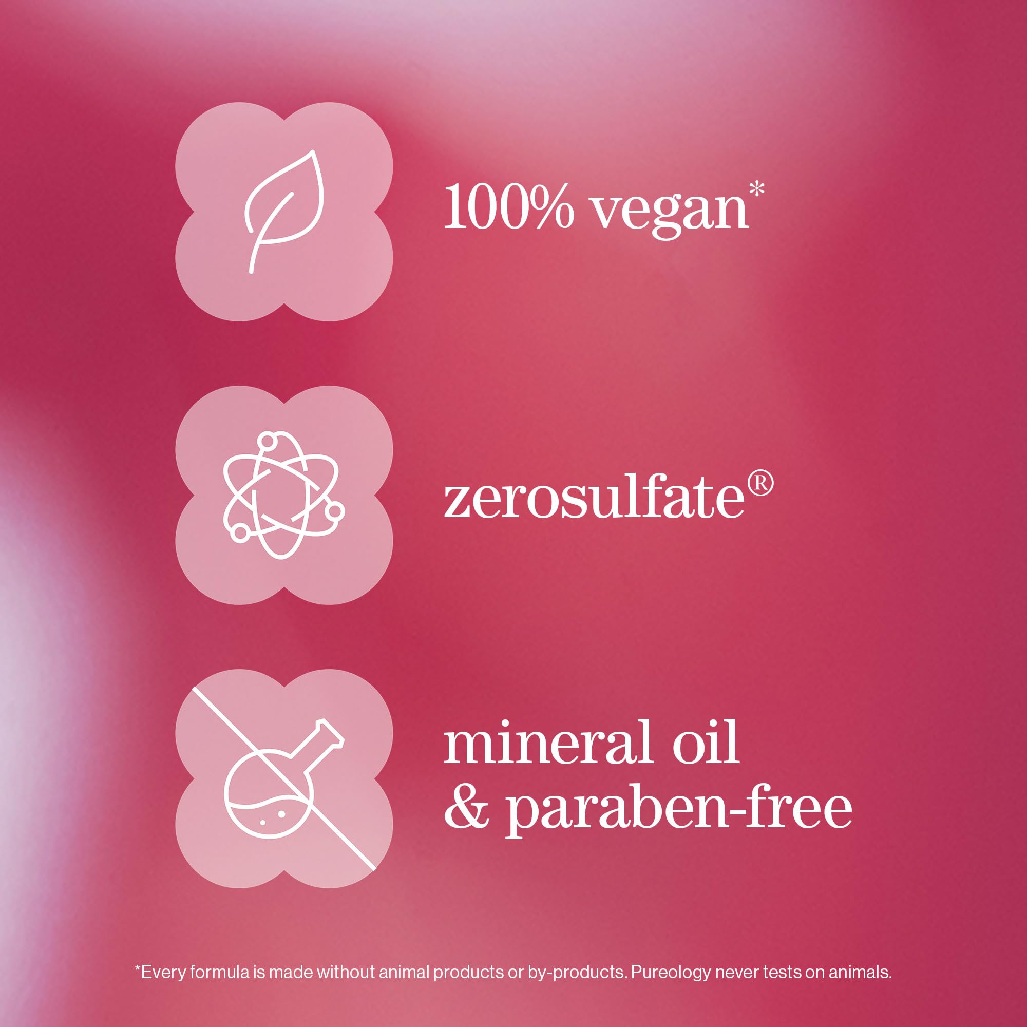 Pureology Smooth Perfection Shampoo vegan formula emblem on label.