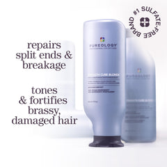 Aplicación media de Strength Cure Blonde, acondicionador morado en cabello