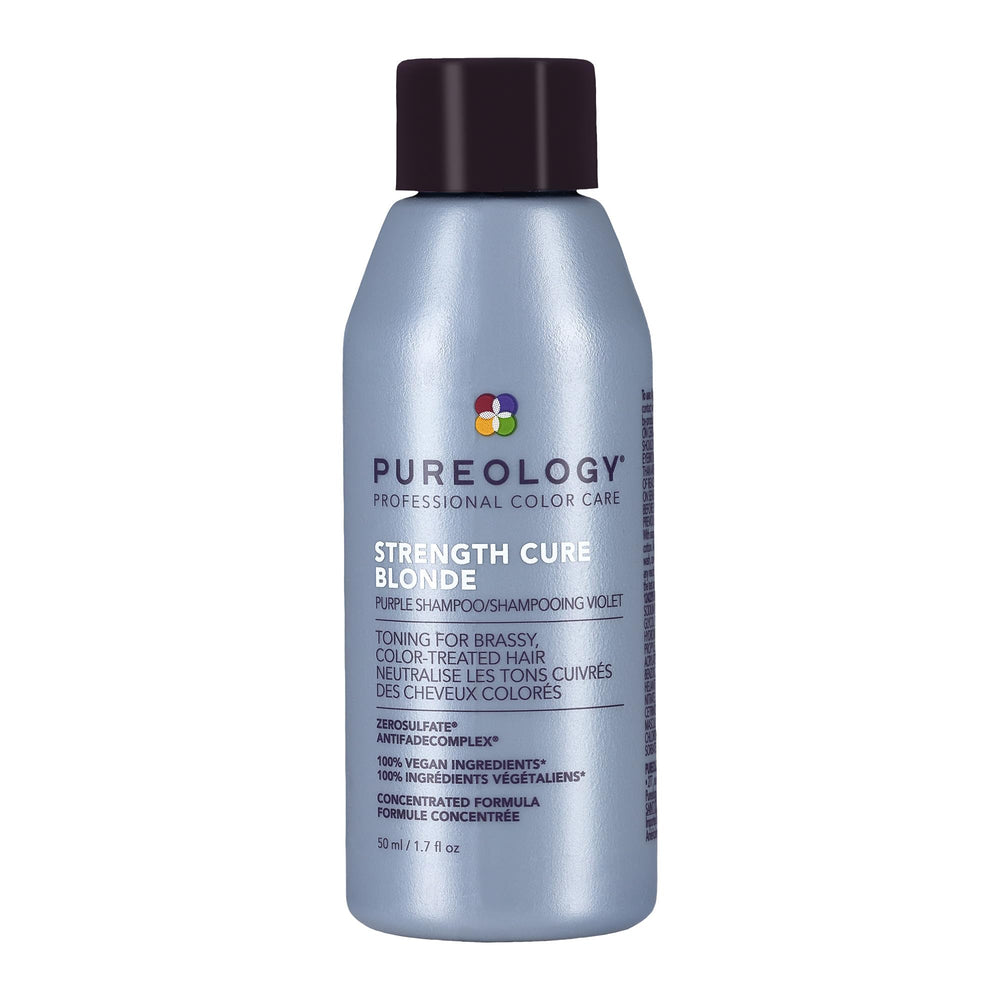 Pureology Strength Cure Blonde Shampoo: botella frontal, tono rubio más fresco.