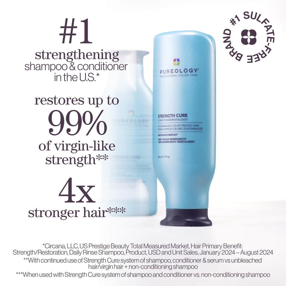 Pureology Strength Cure Conditioner pump close-up for easy daily use