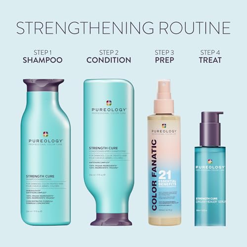 9 oz Pureology Strength Cure bottle ready for routine use.