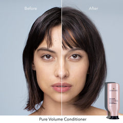Pureology Volumen Acondicionador, aplicación en medias y puntas para movimiento natural.