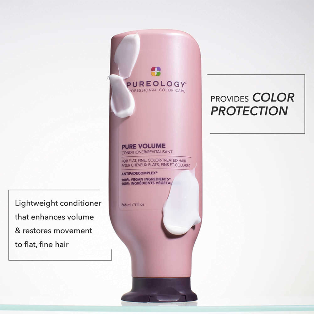 Pureology Volumen Acondicionador, textura cremosa, facilita peinado y desenredado suave.