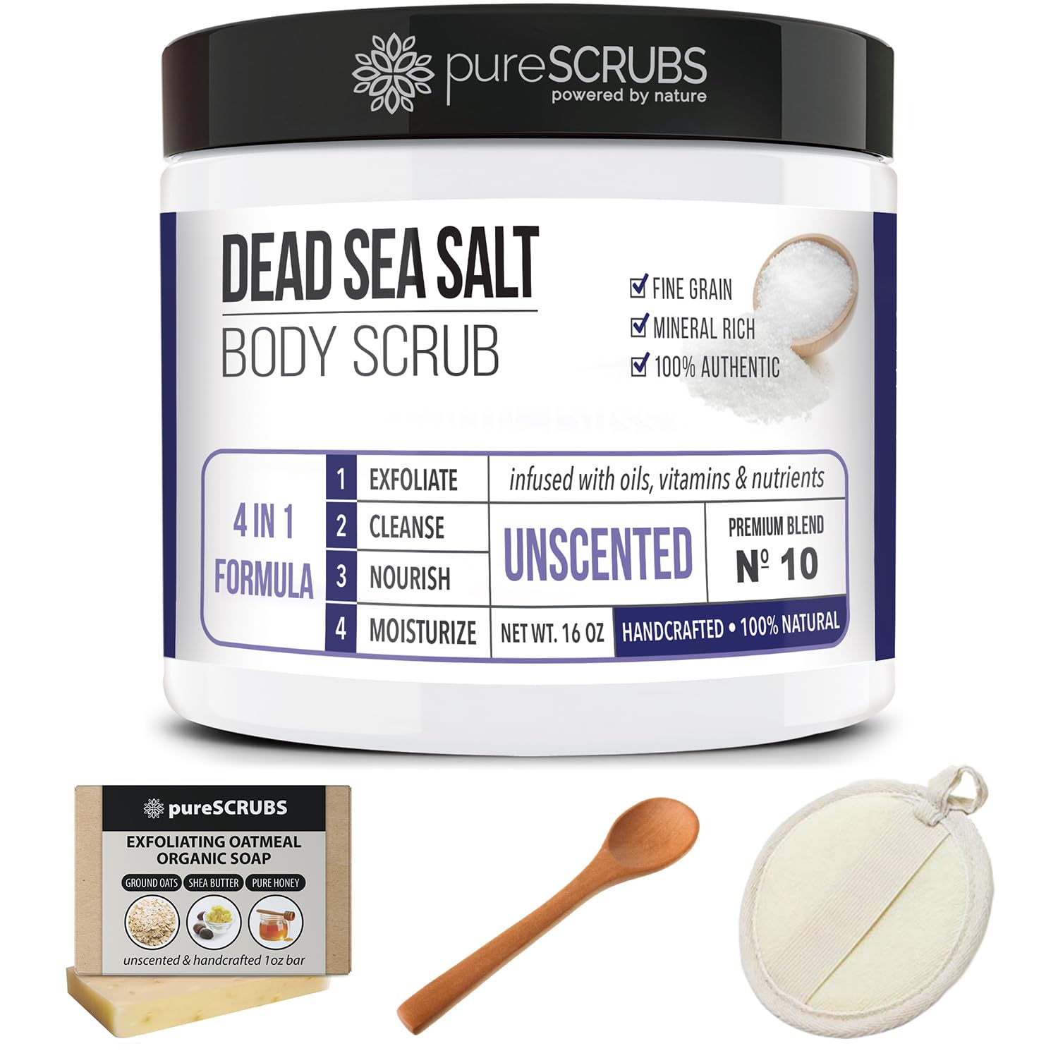 PureSCRUBS Dead Sea salt crystals closeup illustrating natural texture
