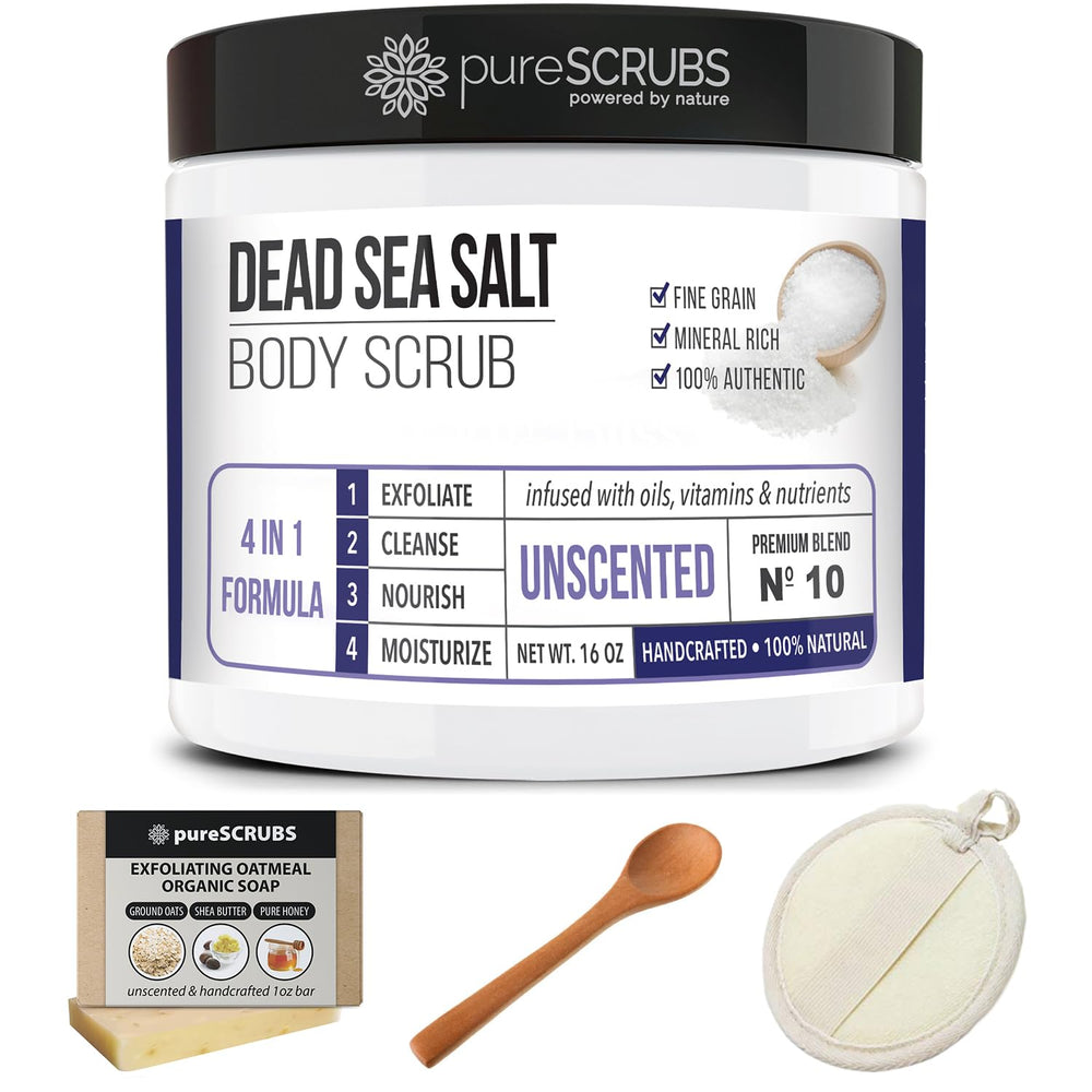 PureSCRUBS Dead Sea salt crystals closeup illustrating natural texture