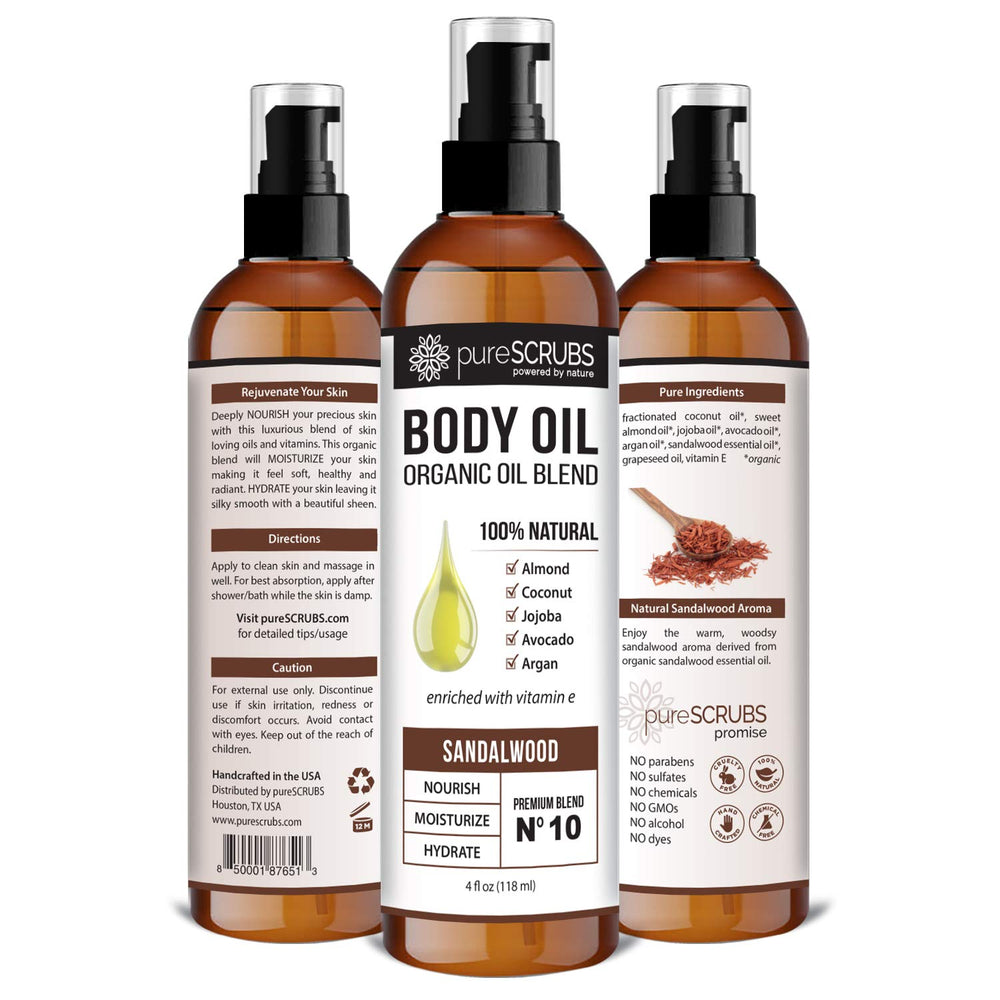 Gotas de aceite corporal fluyen para un masaje suave.