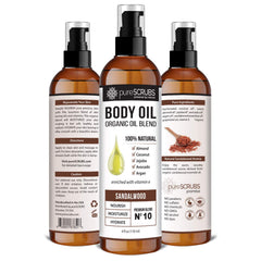 Gotas de aceite corporal fluyen para un masaje suave.