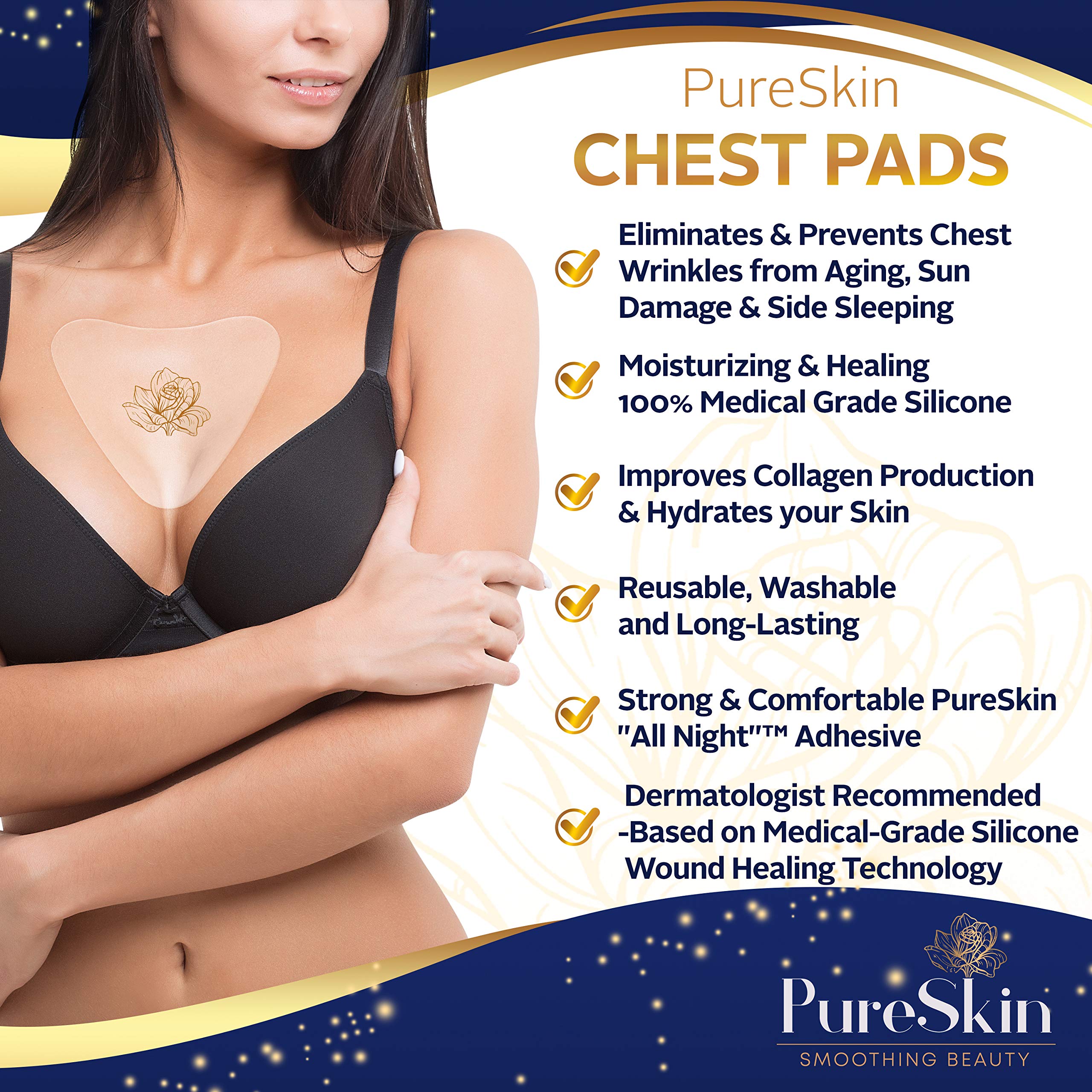 PureSkin chest wrinkle pads gift box appeal for skincare lovers