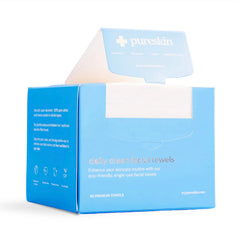 Pureskin Daily Clean towel packaging showcases eco-friendly design for convenient use.