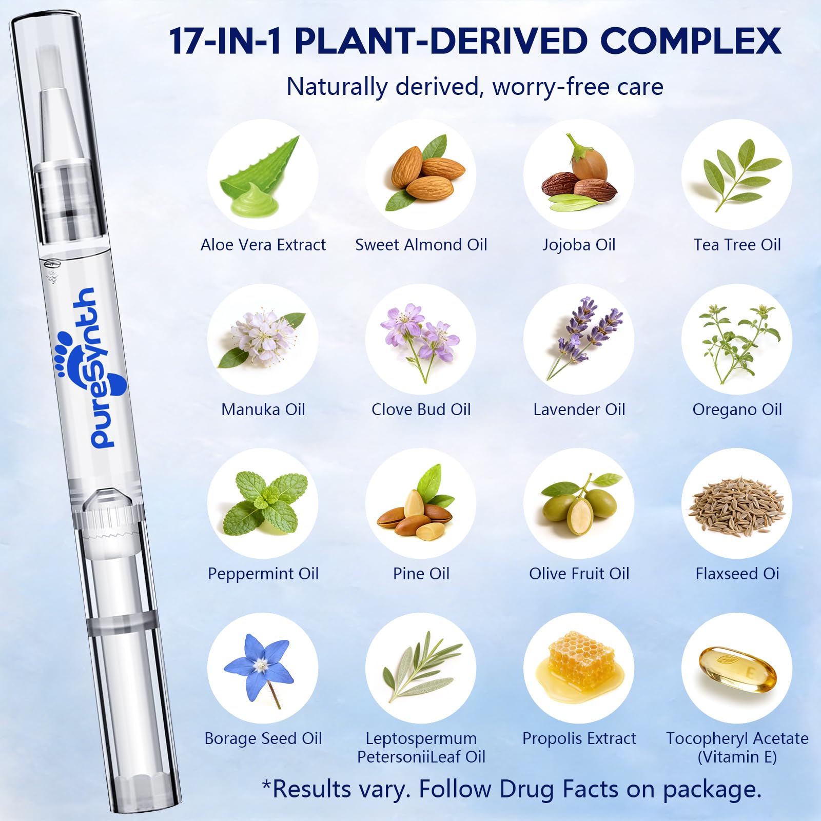 PureSynth botanicals including Tea Tree and Manuka support conditioning