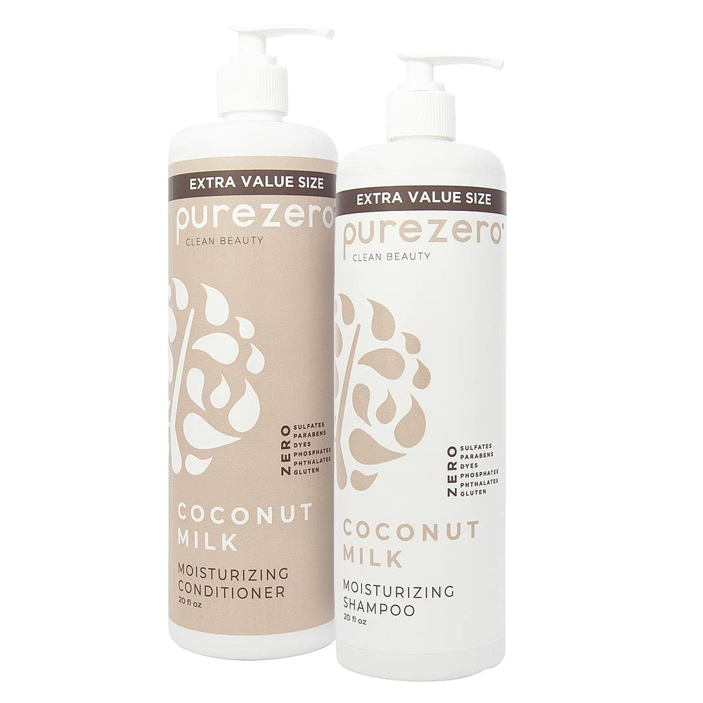 Purezero champú leche de coco en botella para hidratación diaria