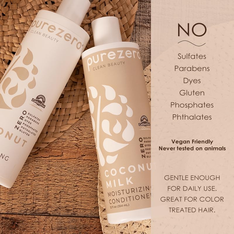 Brillo natural del cabello con Purezero leche de coco.