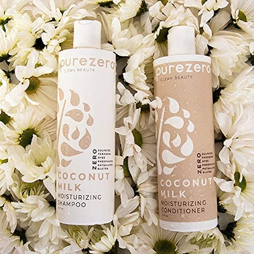 Purezero acondicionador leche de coco en botella para brillo suave