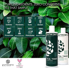 Purezero Champú Tea Tree Matcha, uso diario para sensación de frescura