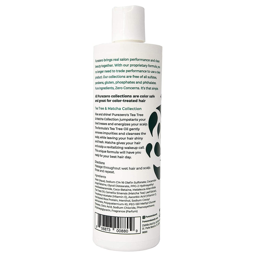 Purezero Champú Tea Tree Matcha, fórmula vegana y libre de crueldad