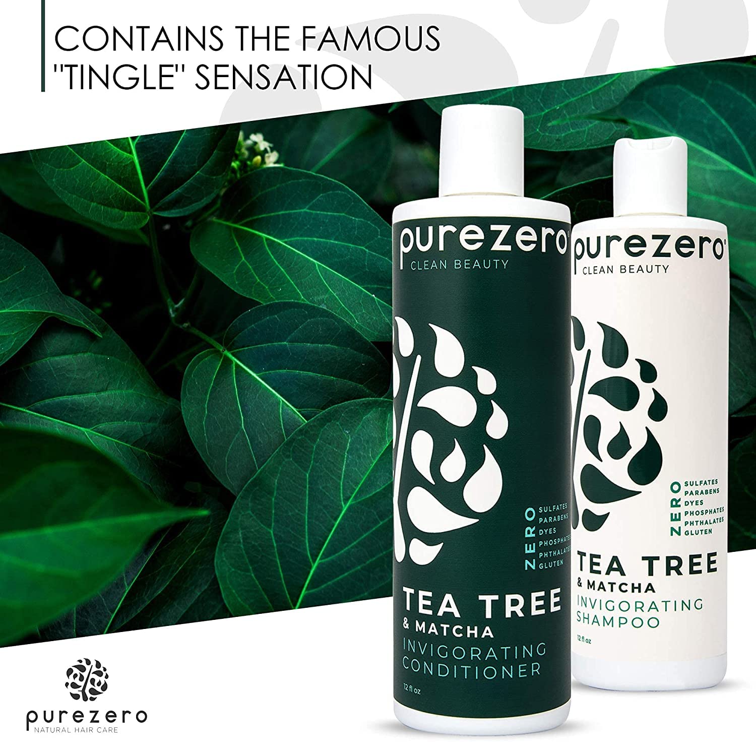 Purezero Champú Tea Tree Matcha, tratamiento para el cuero cabelludo bien cuidado