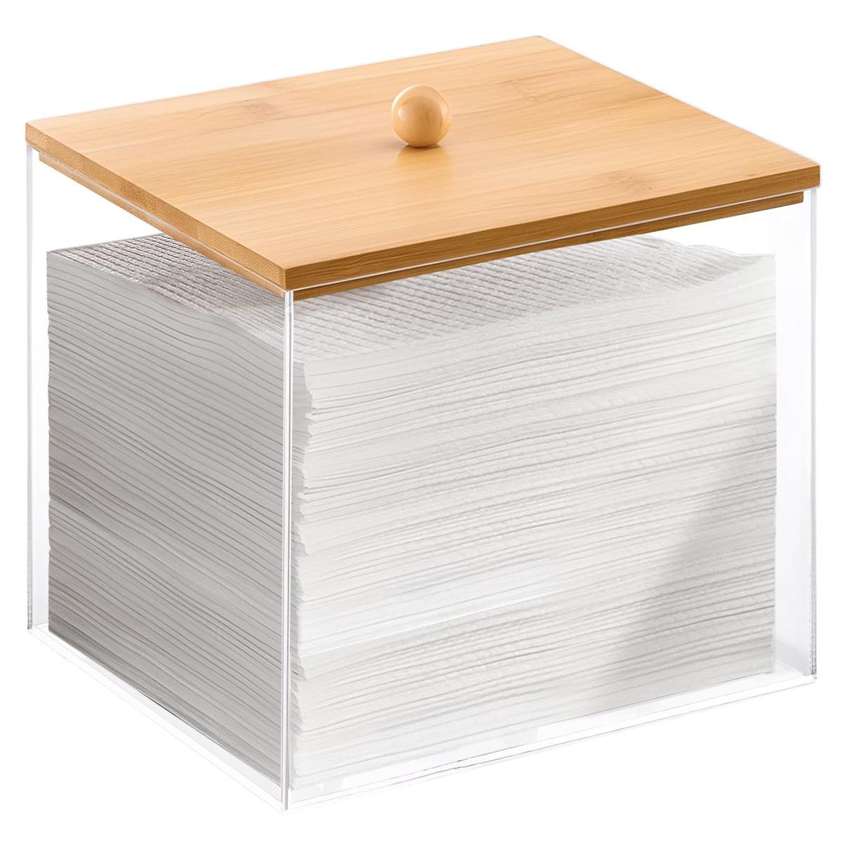 Puricon acrylic towels holder clear bin shows a tidy, dry surface for facial towels.