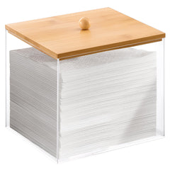 Puricon acrylic towels holder clear bin shows a tidy, dry surface for facial towels.