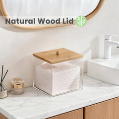 Puricon wood lid black finish adds contemporary contrast on a modern vanity.
