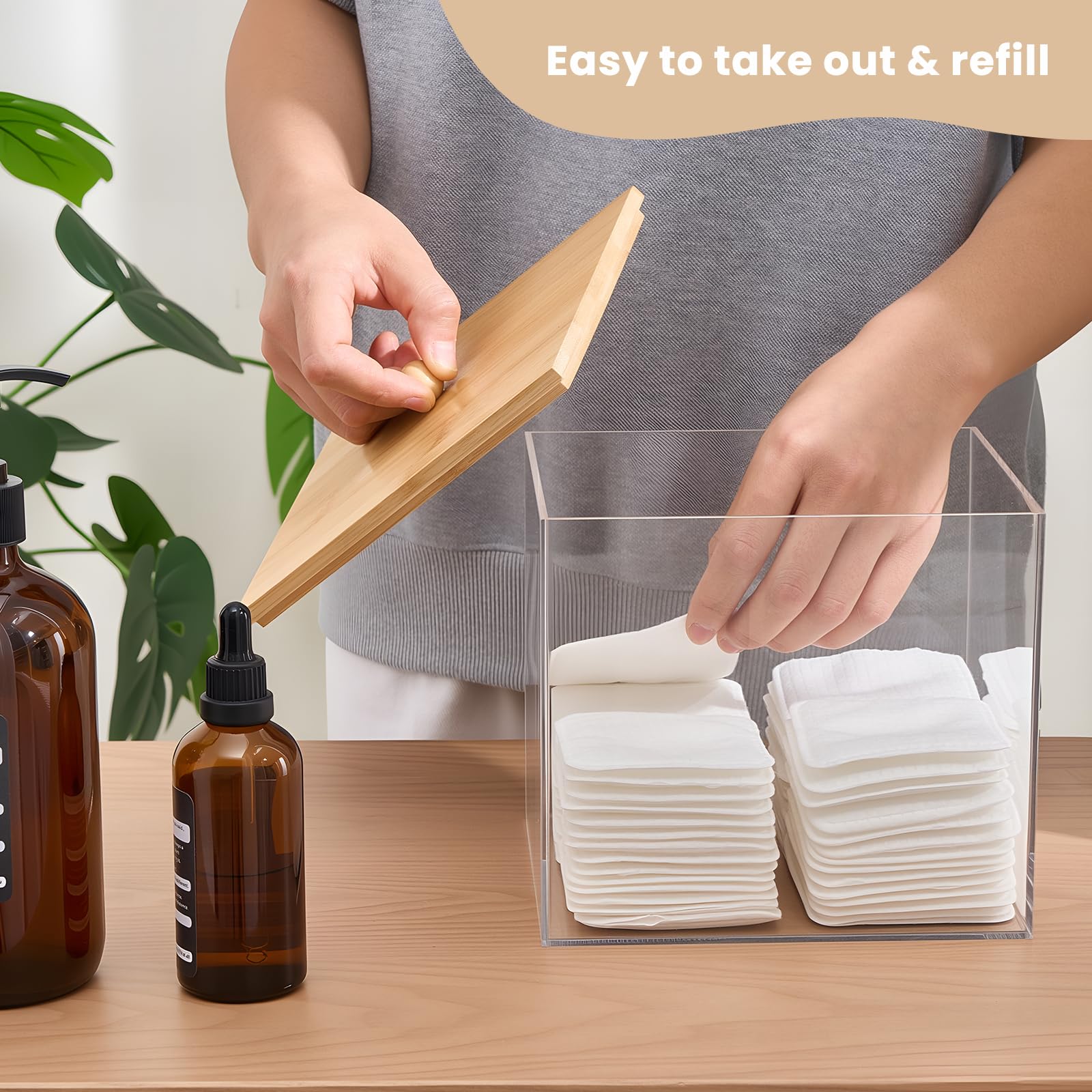 Puricon wood lid natural finish highlights warm, minimal design for bathroom decor.