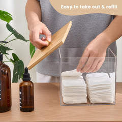Puricon wood lid natural finish highlights warm, minimal design for bathroom decor.