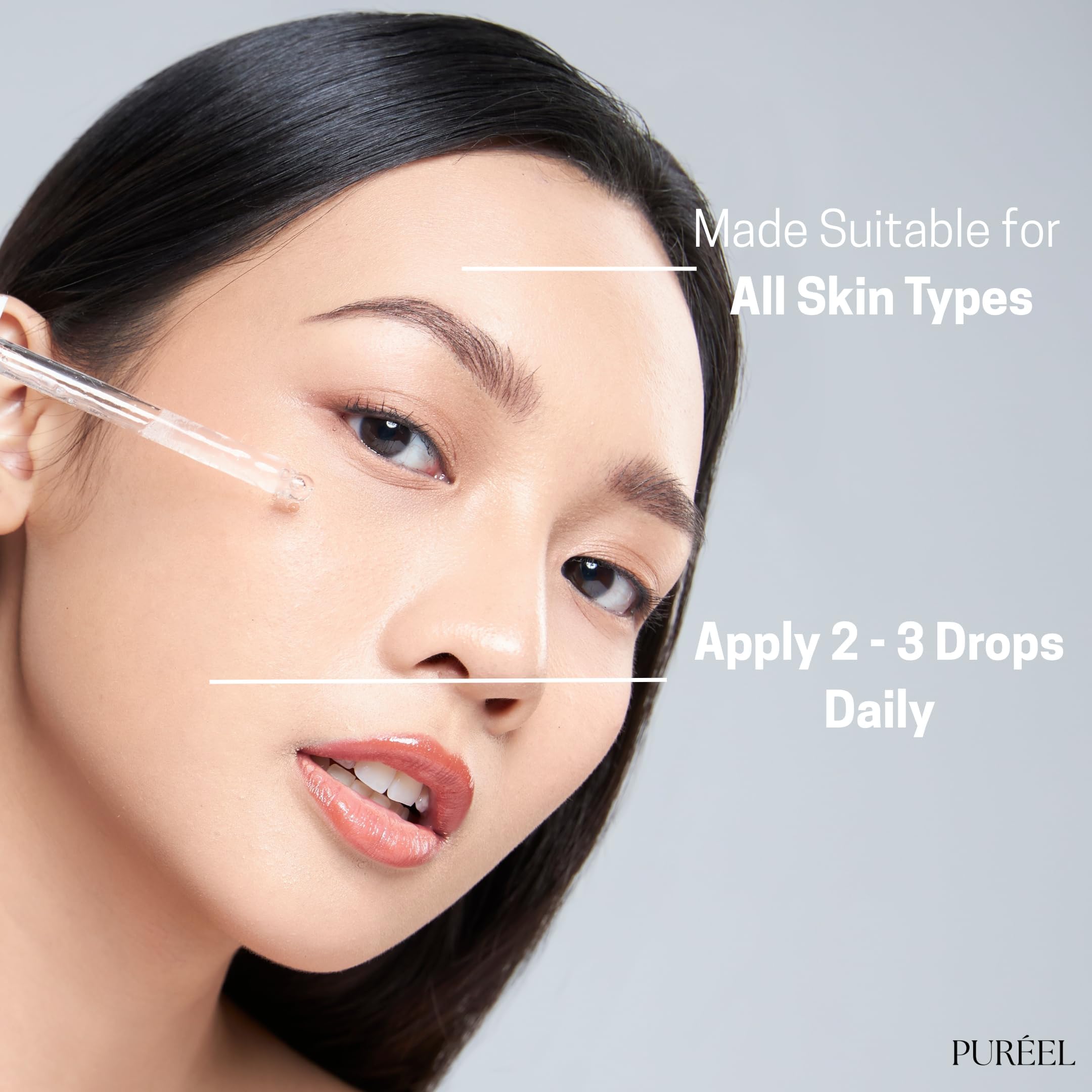 Purify Puréel Serum aplicado en la mano muestra absorción rápida